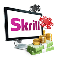 logo skrill design ordinateur portable tablette téléphone portable roulette jetons